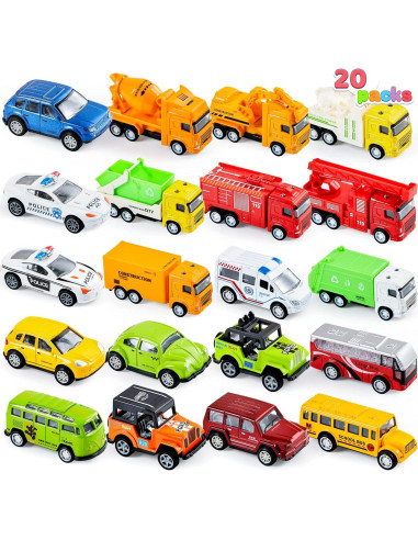 Set de 20 Coches de Metal a Fricción Joyin para Niños