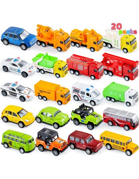 Set de 20 Coches de Metal a Fricción Joyin para Niños