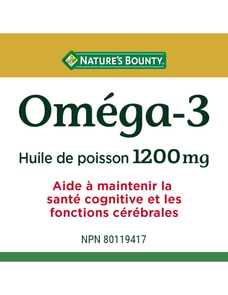 Omega-3 1200mg Nature's Bounty 200 geles blandos Omega-3 1200mg Nature's Bounty 200 geles blandos