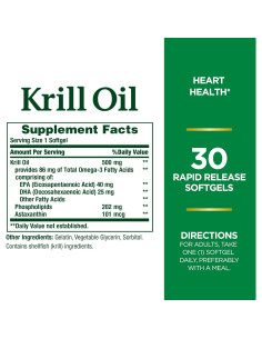 Aceite de Krill Nature's Bounty 500mg 30 Cápsulas Blandas 2