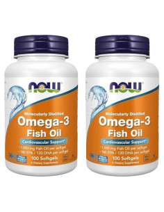Suplemento Omega-3 NOW Foods 1000 mg 200 Perlas Blandas