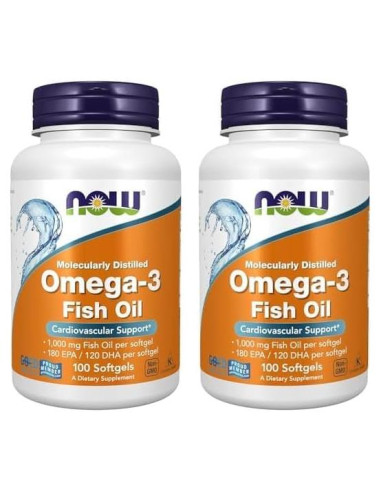 Suplemento Omega-3 NOW Foods 1000 mg 200 Perlas Blandas