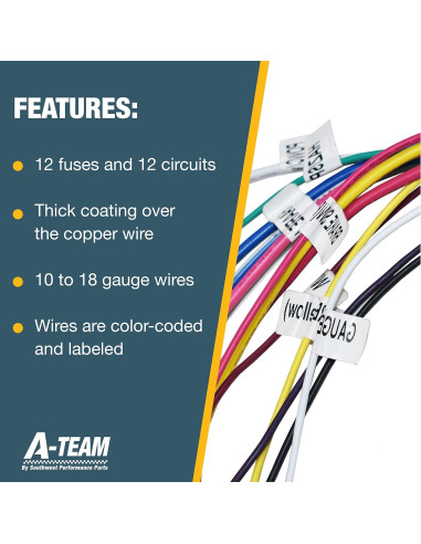 Arnés de Cableado Universal A-Team 12 Circuitos XL 1,47 kg