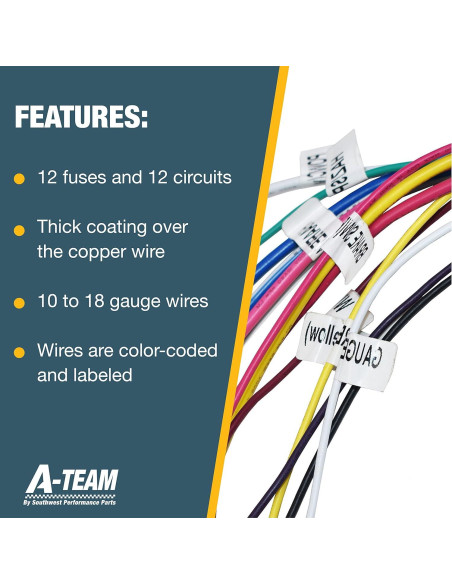Arnés de Cableado Universal A-Team 12 Circuitos XL 1,47 kg