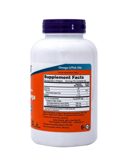 Suplemento Omega 3 Now Foods 120 Softgels 360 EPA 240 DHA
