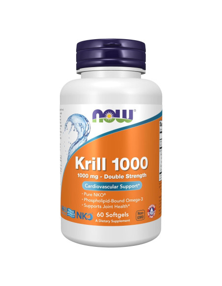 NOW Foods Krill de Neptuno 1000 mg Doble Fuerza 60 Cápsulas