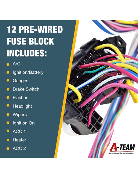 Arnés de Cableado Universal A-Team 12 Circuitos XL 1,47 kg