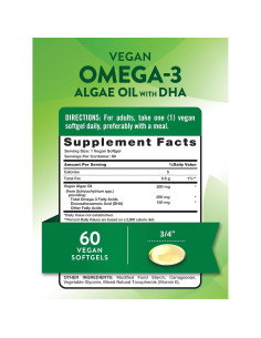 Suplemento Omega 3 Vegano Verdad de la Naturaleza 60 Softgels 2