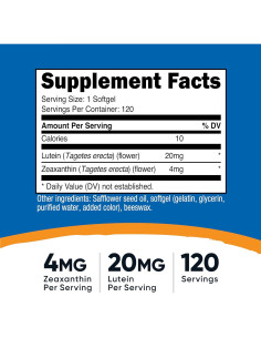 Nutricost Zeaxantina y Luteína 20mg - 120 Gelatinas Blandas 2