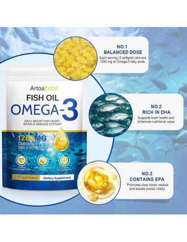 Suplemento Omega 3 Aceite de Pescado Nature Made 240 Cápsulas
