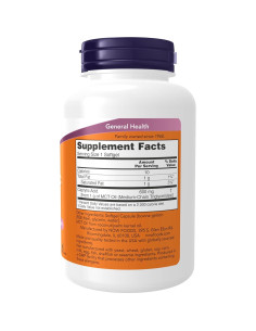 Suplemento NOW Foods Ácido Caprílico 600 mg MCT 100 Gelatinas 2