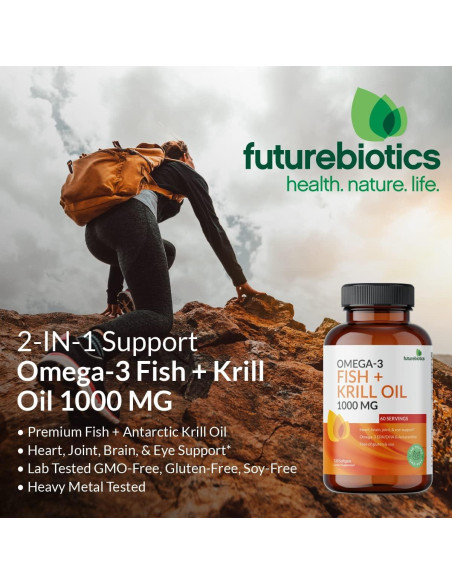 Futurebiotics Omega-3 Pescado y Aceite de Krill 1000 MG - 120 Gelatinas