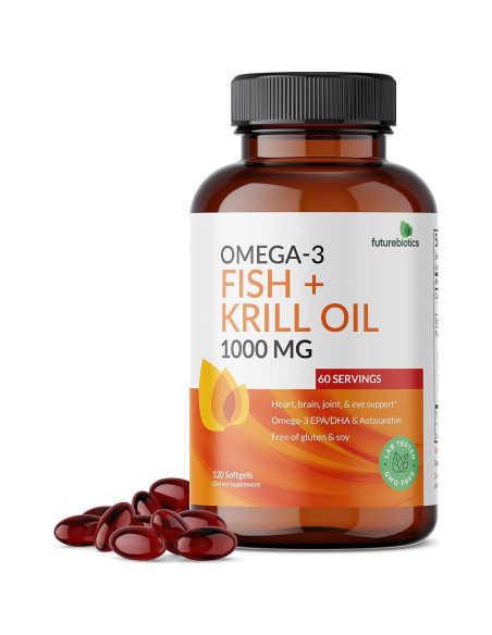 Futurebiotics Omega-3 Pescado y Aceite de Krill 1000 MG - 120 Gelatinas