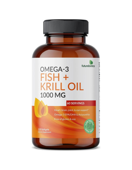 Futurebiotics Omega-3 Pescado y Aceite de Krill 1000 MG - 120 Gelatinas