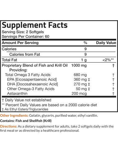 Futurebiotics Omega-3 Pescado y Aceite de Krill 1000 MG - 120 Gelatinas