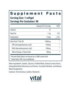 Aceite de Pescado Omega-3 Vital Nutrients 800mg Triglicéridos 2