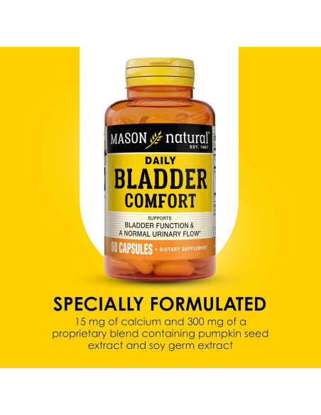 Suplemento Vejiga Mason Natural 30 Cápsulas con Calcio y Semilla de Calabaza Suplemento Vejiga Mason Natural 30 Cápsulas con Calcio y Semilla de Calabaza