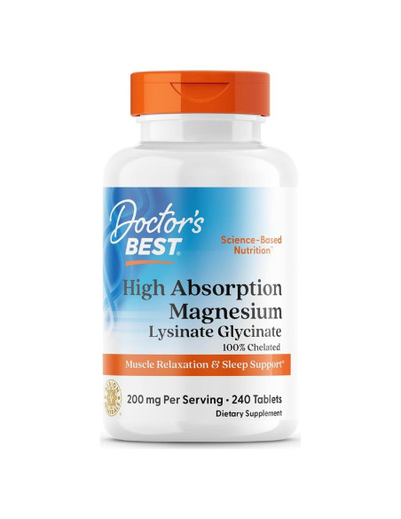 Magnesio Glicinato Lisina Doctor's Best 240 Tabletas 100 mg Magnesio Glicinato Lisina Doctor's Best 240 Tabletas 100 mg