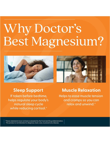 Magnesio Glicinato Lisina Doctor's Best 240 Tabletas 100 mg