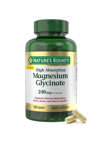 Magnesio Glicinato Nature's Bounty 240 mg 120 Cápsulas