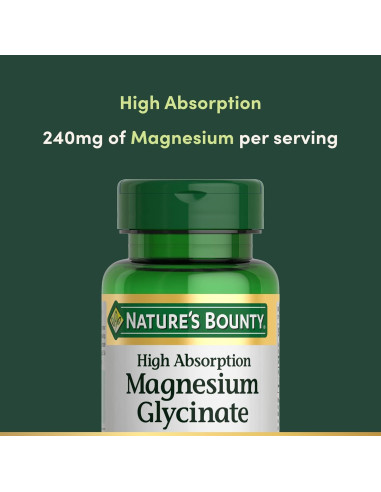 Magnesio Glicinato Nature's Bounty 240 mg 120 Cápsulas