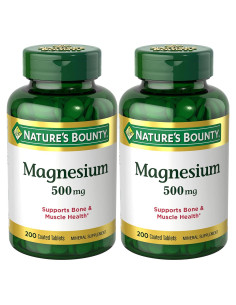 Suplemento de Magnesio Nature's Bounty 500mg 200 Tabletas