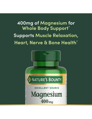 Magnesio Nature's Bounty 400 mg 75 Gelatinas Blandas