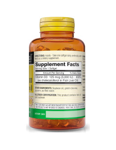 Vitamina D3 125 mcg Mason Natural 5000 UI 50 Cápsulas Blandas 2