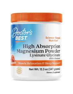 Magnesio en Polvo Doctor's Best 348g Sabor Durazno Vegano