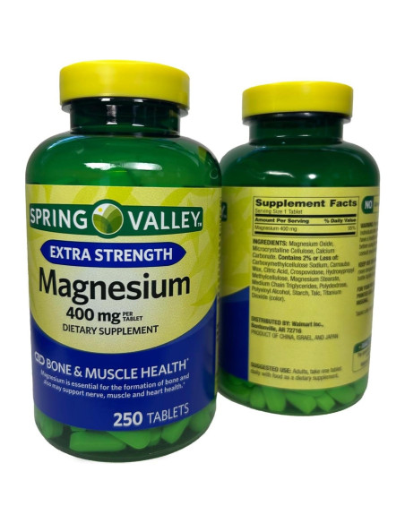 Suplemento de Magnesio Spring Valley 400 mg 250 Tabletas Suplemento de Magnesio Spring Valley 400 mg 250 Tabletas