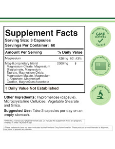 Suplemento de Magnesio Complejo MAG-8 Double Wood 180 Cápsulas 2