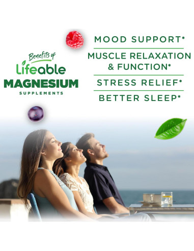 Gomitas de Magnesio Lifeable 900mg Veganas 90 Unidades