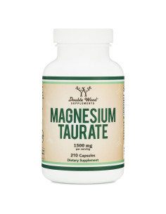 Suplemento Taurato de Magnesio 1500mg 210 Cápsulas Veganas Double Wood