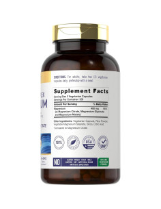 Complejo de Magnesio Triple Carlyle 400 mg 240 Cápsulas Vegetales 2