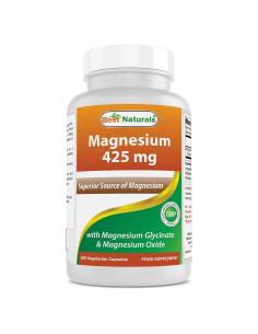 Magnesio Glicinato 425 mg 180 Cápsulas Vegetales Mejores Naturales