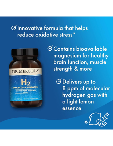 Suplemento H2 Hidrógeno Molecular Dr. Mercola 90 Tabletas Suplemento H2 Hidrógeno Molecular Dr. Mercola 90 Tabletas