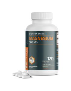 Bronson Magnesio 500 MG - 120 Tabletas Vegetarianas Salud Ósea