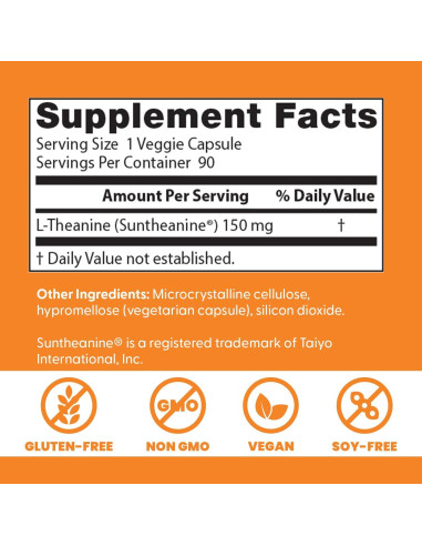 L-Teanina Doctor's Best 150 mg Vegano 90 Cápsulas