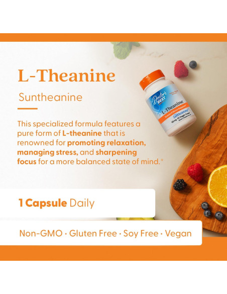 L-Teanina Doctor's Best 150 mg Vegano 90 Cápsulas