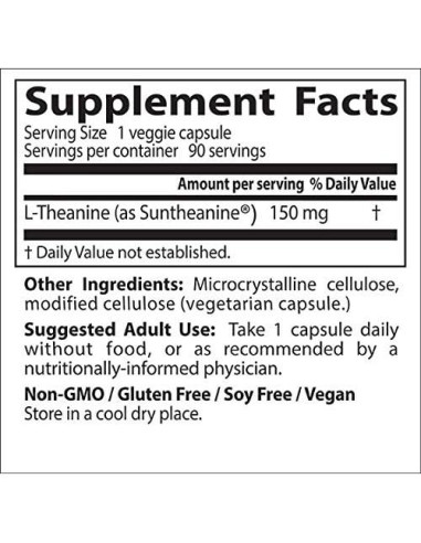 L-Teanina Doctor's Best 150 mg Vegano 90 Cápsulas