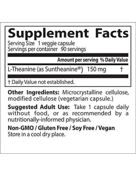 L-Teanina Doctor's Best 150 mg Vegano 90 Cápsulas