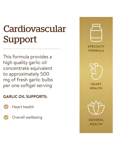 Perlas de Aceite de Ajo Solgar 250 Gelatinas Blandas 500mg