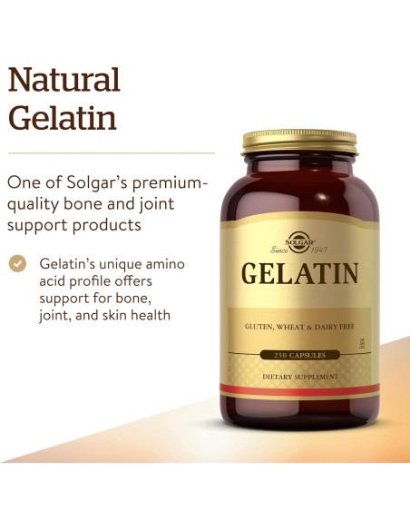 Solgar Gelatina Natural 1680 mg 250 Cápsulas Sin Gluten