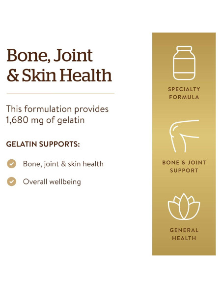 Solgar Gelatina Natural 1680 mg 250 Cápsulas Sin Gluten