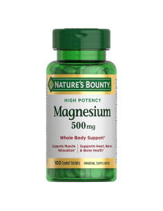 Suplemento de Magnesio Nature's Bounty 500 mg 100 Tabletas