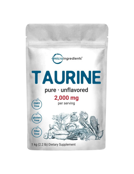 Suplemento de Taurina en Polvo Micro Ingredients 1kg 2000mg Suplemento de Taurina en Polvo Micro Ingredients 1kg 2000mg