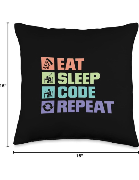 Cojín Divertido Programador 40x40 cm 100% Poliéster