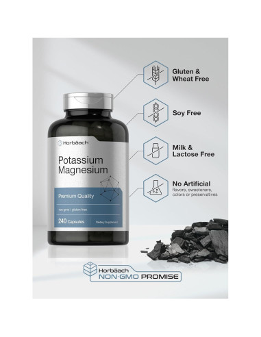 Suplemento de Potasio y Magnesio Horbaach 240 Cápsulas