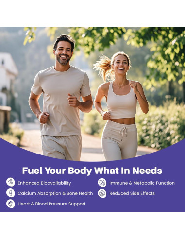 Suplemento de Magnesio, Potasio, Vitamina D3 y K2 - 60 Cápsulas - MEGNETA