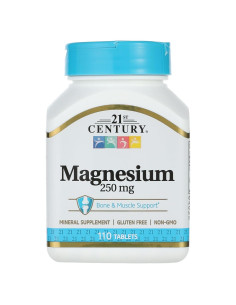 Suplemento de Magnesio Siglo 21 250 mg 110 Tabletas